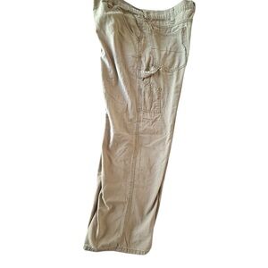 Men's Tan Cargo Work Pants 40x30 distressed